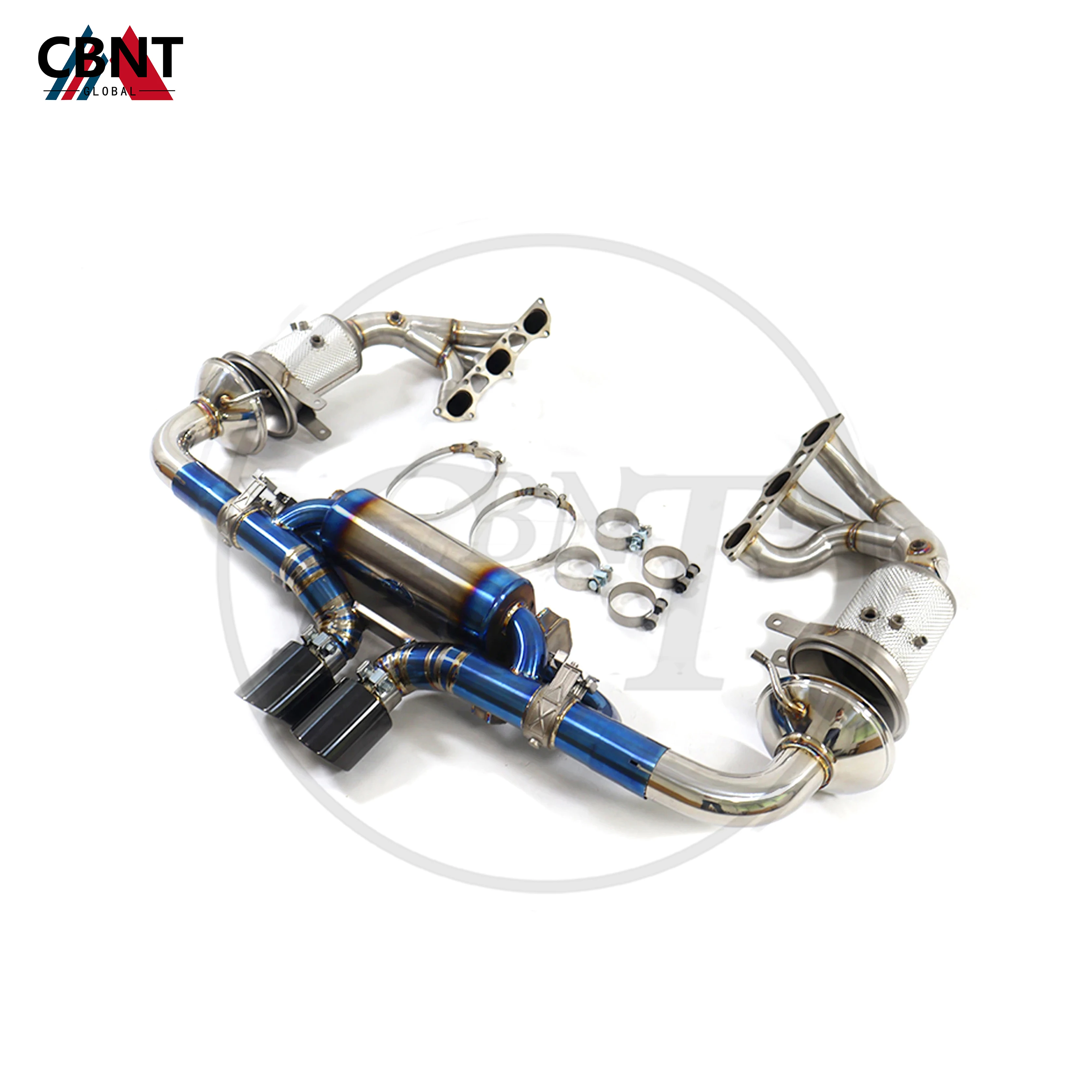 CBNT for Porsche 911 992 GT3 Exhaust System SS304 Catted Downpipe Manifold Titanium Alloy Valvetronic Catback Exhaust-pipe