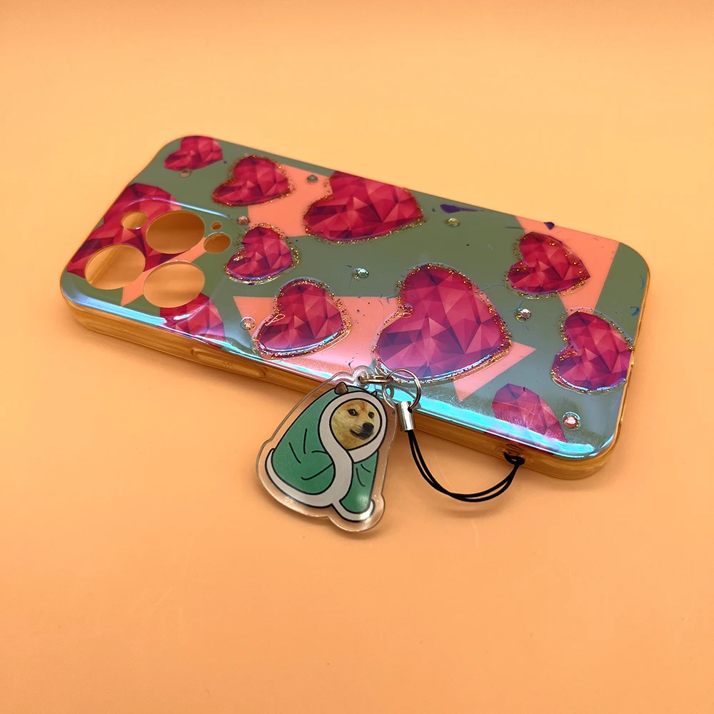 1pcs/6pcs Cute Pet Keychain/Mobile Phone Hanging Rope Acrylic Dog Keychain Bookbag Hanging Accessories