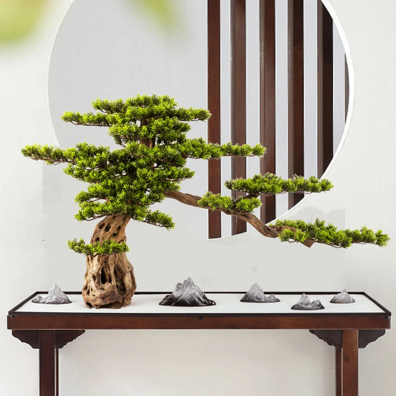 Dead wood simulated welcome pine ornament end view platform entrance desktop rockery fake tree dry landscape new Chinese