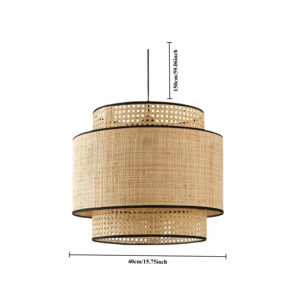 Moderne Doppel-Leinen-Pendelleuchte in Beige, 40CM E27 LED, Minimalistische Esszimmerlampe für Wohnzimmer, Schlafzimmer und Arbeitszimmer – Detail 4