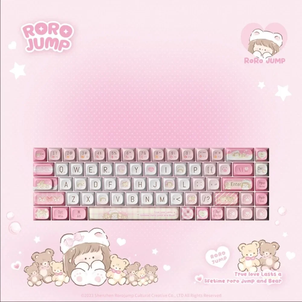 Lofree keycap PBT material 68/100 keys, cute, high value, does not include keyboard Girl's Gift good-looking Delicate hand feel