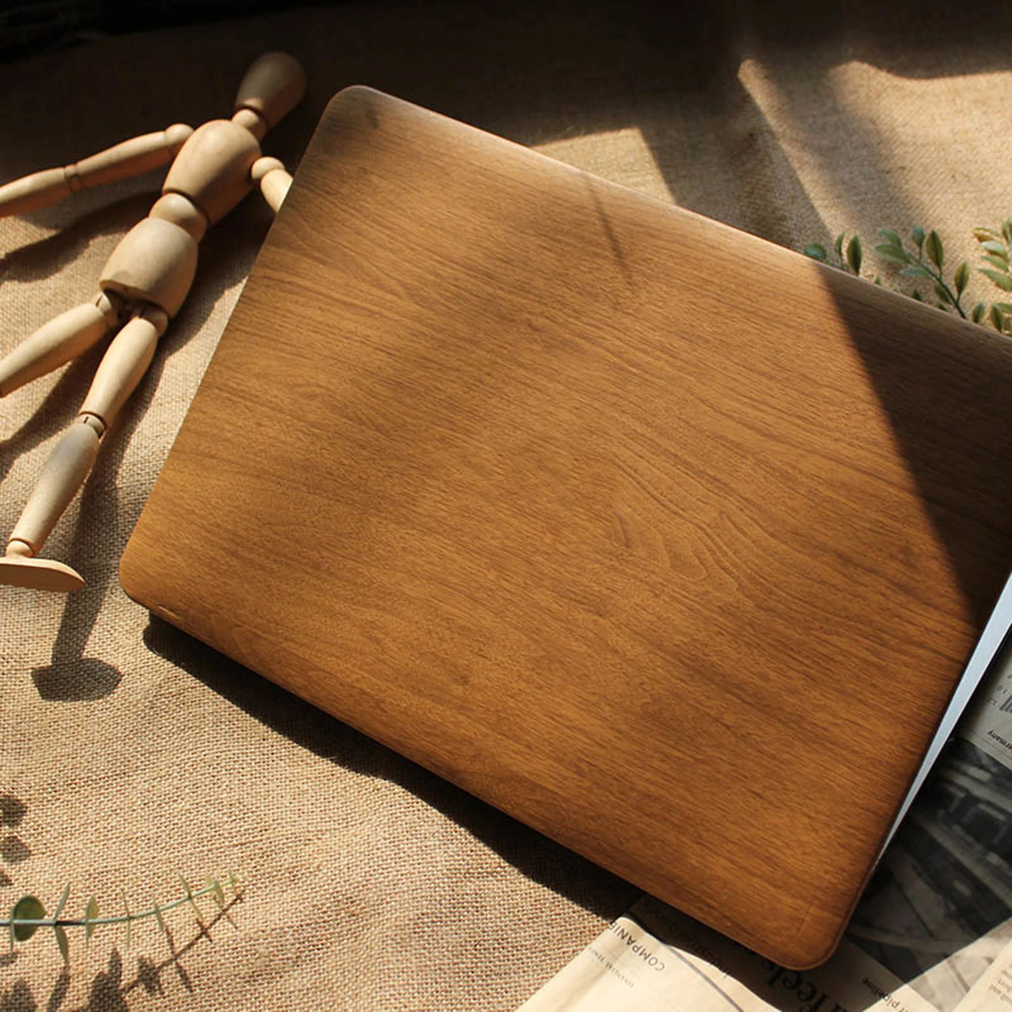 Luxury Wood Grain MacBook Case, Natural Laptop Case for MacBook Air 13 Macbook Pro 13 16 14 A2442 15 A1990 With Cutting Out Logo
