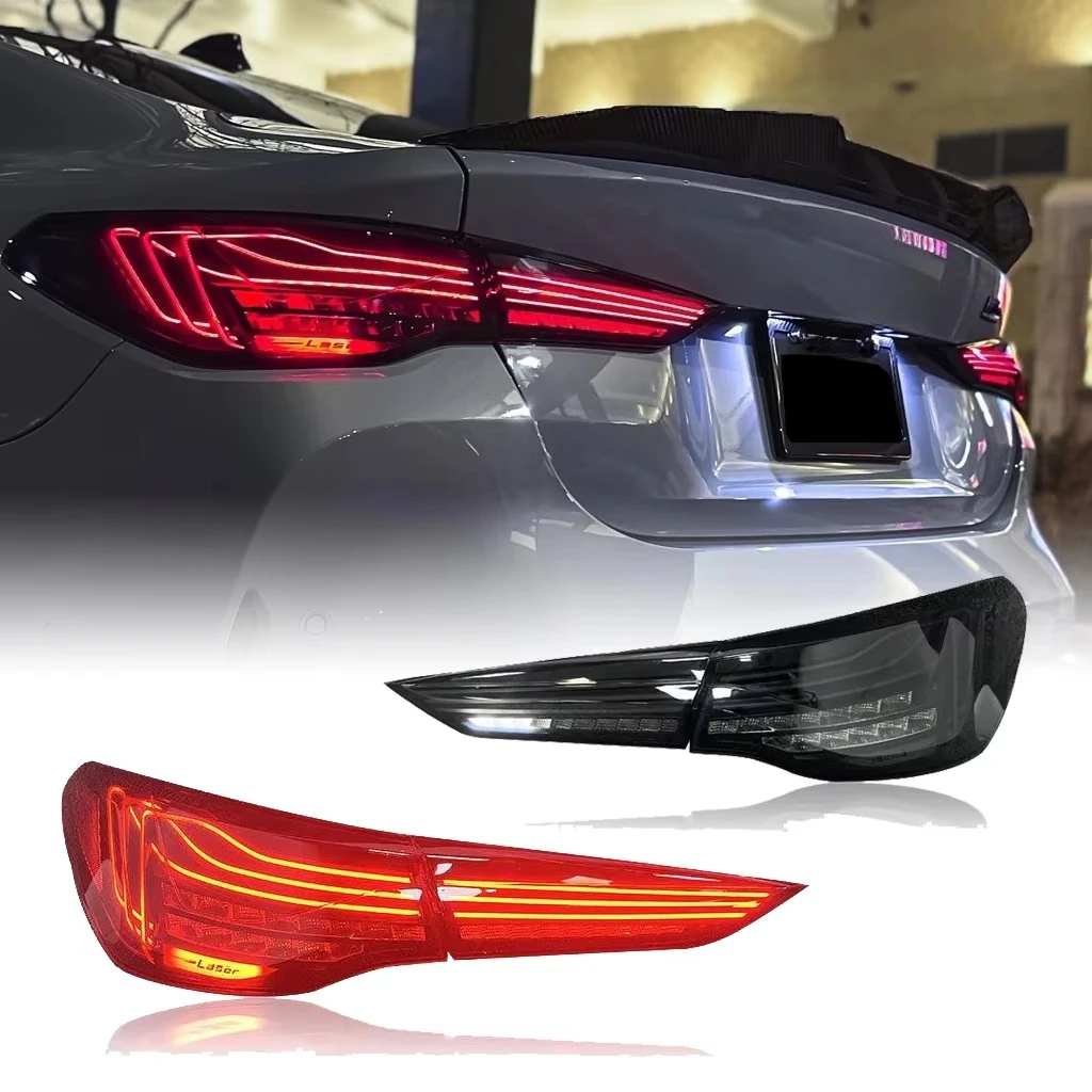 

Upgrade CSL Style M440i I4 G22 G23 G26 G82 Smoked Black Red LED 'Laser Tail Light Taillights forBMW M4 Back Light
