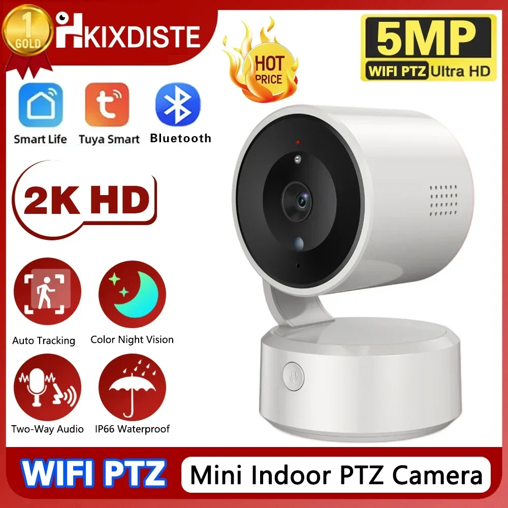 

Tuya 5MP Mini PTZ WiFi Camera 2-Way Audio 360° Indoor Wireless Video Security Surveillance CCTV Cameras Smart Home Baby Monitor