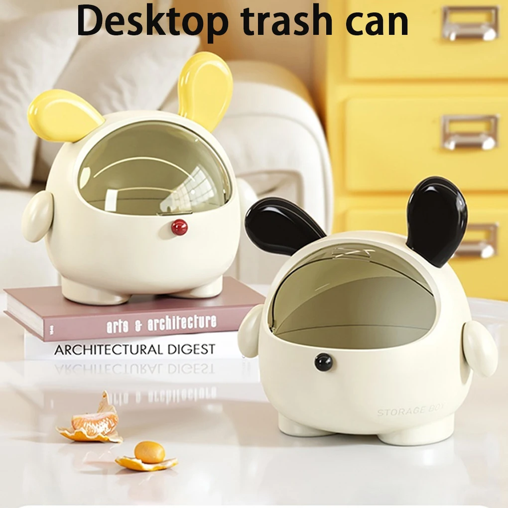 White Mini Trash Can For Home Office Anti-leakage Adapting To Different Styles Anti-leakage
