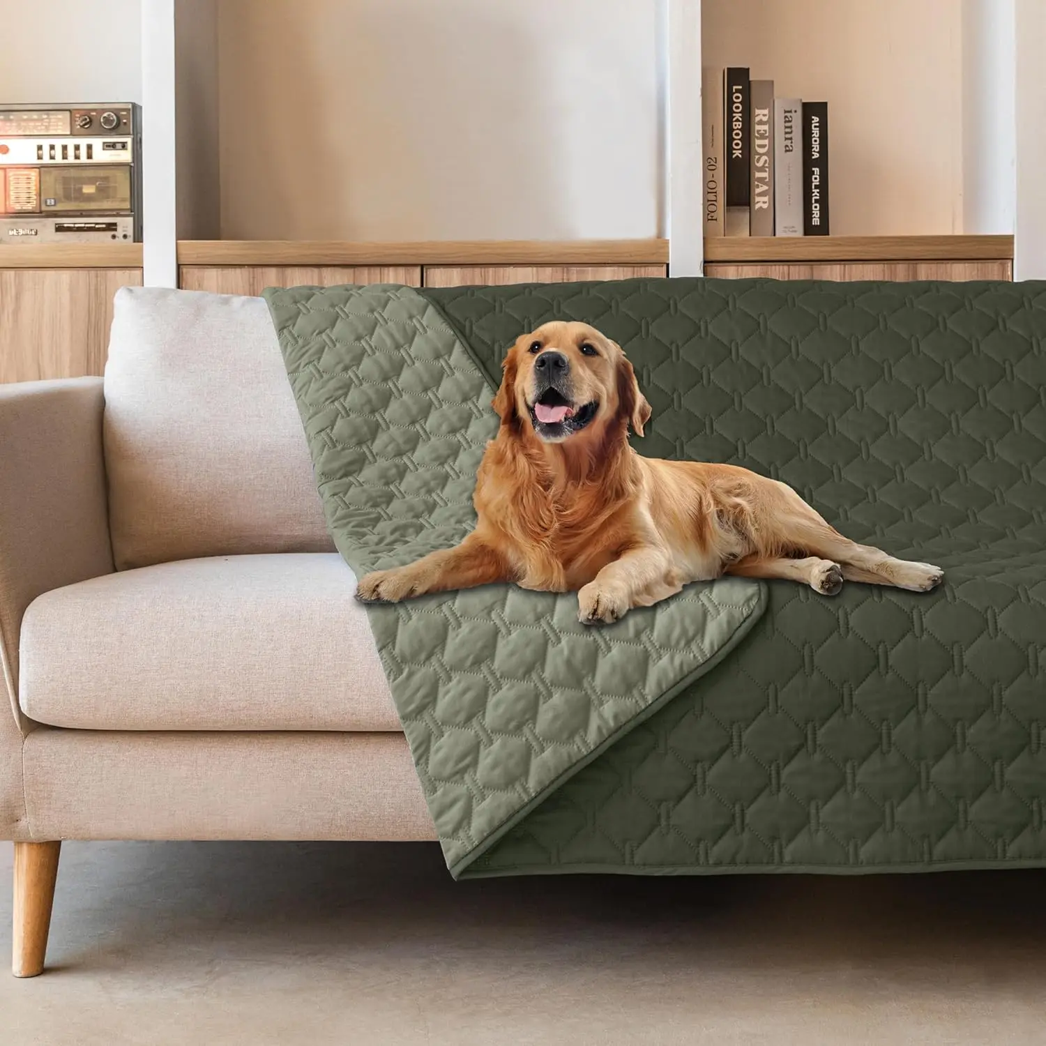 

Double Waterproof Pet Blanket, Reversible Furniture Protector for Couch Sofa Car, Soft & Machine Washable, 82x120 Inch