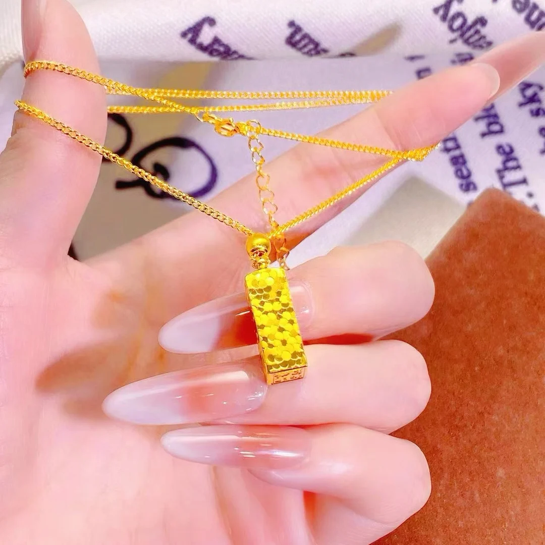 Cynlo Jewelry Four Directions Fortune Necklace Women's 24K Gold AU999-Wealth-attracting gold chain,symbol of prosperity, ideal g