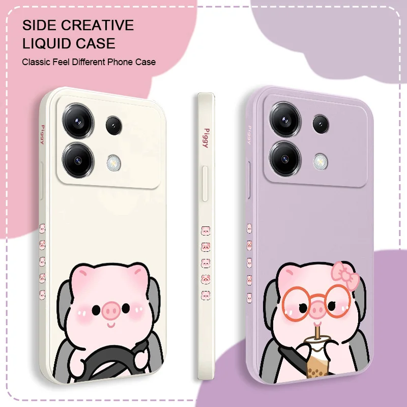 

Piggy Driver Phone Case For Xiaomi Poco F7 X7 X6 F6 M6 M5 M5S F5 X5 F4 X4 M4 F3 M3 X3 Pro 4G 5G GT Silicone Cover