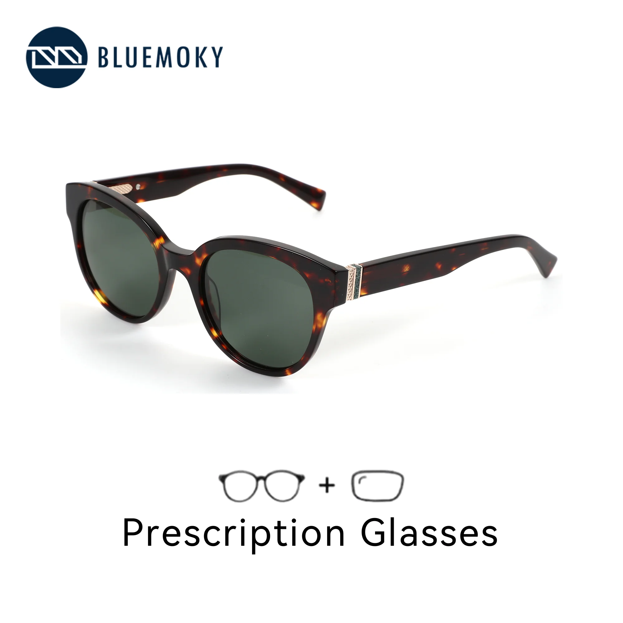 BLUEMOKY Butterfly Acetate Prescription Sunglasses For Women Polarized UV400 Progressive Optical Lenses Myopia Sun Glasses