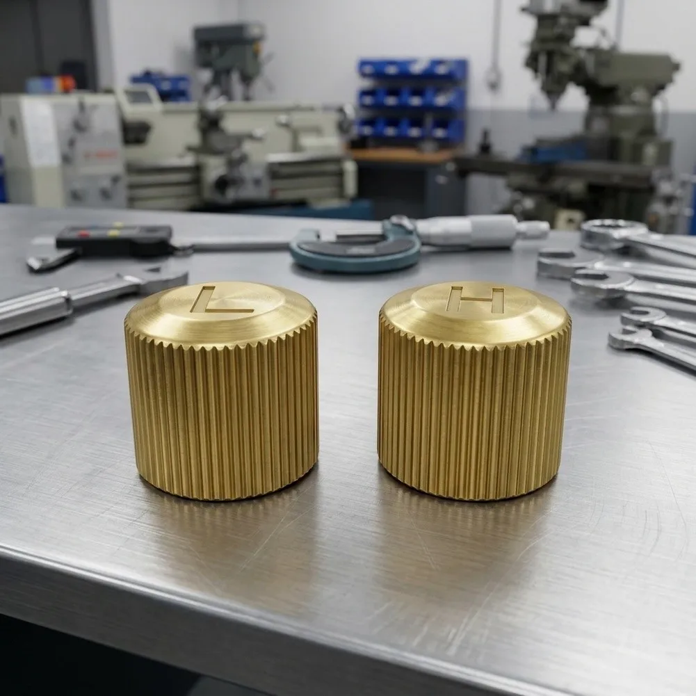 Brass Valve Cap AC Valve Cap High And Low Pressure Direct Replacement Part Gold Finish Design Easy Installation
