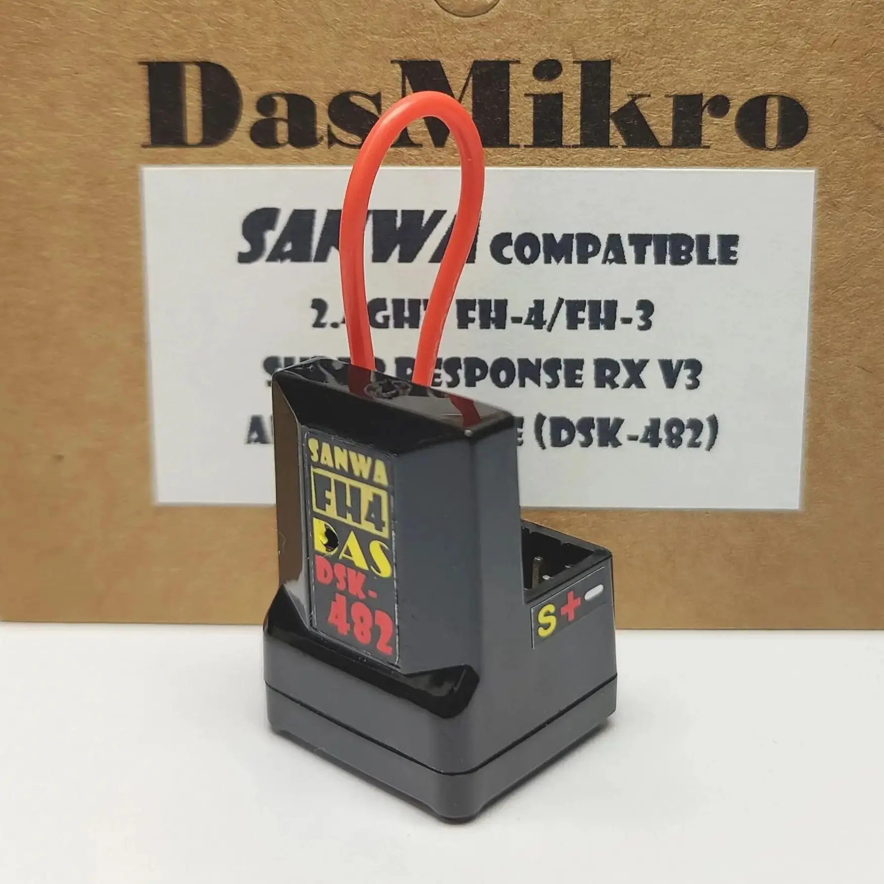 DASMIKRO DSK-482 COMPATIBLE ANTENNA-FREE RECEIVER V2 / v3 FOR SANWA SSL FH-4 FH-3 M17 M12S M12 MT-44 MT4S MT4 M11X