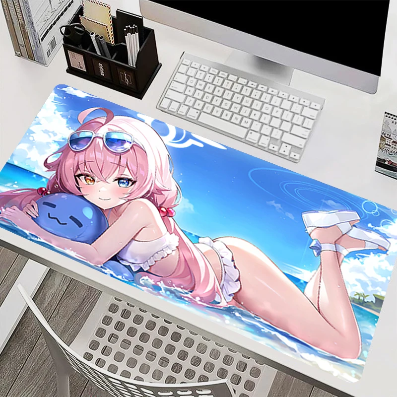 Big Game Mouse Pad Computer Keyboard Pad Gamer Accessories Blue Archive Takanashi Hoshino Cute Anime Extended Mat Table Mousepad