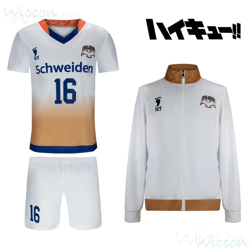 Schweiden Adlers Uniform Tobio Kageyama Korai Hoshiumi Anime Cosplay Costume Volleyball NO 16 20 Uniform AD Club Coat Tshirt Set