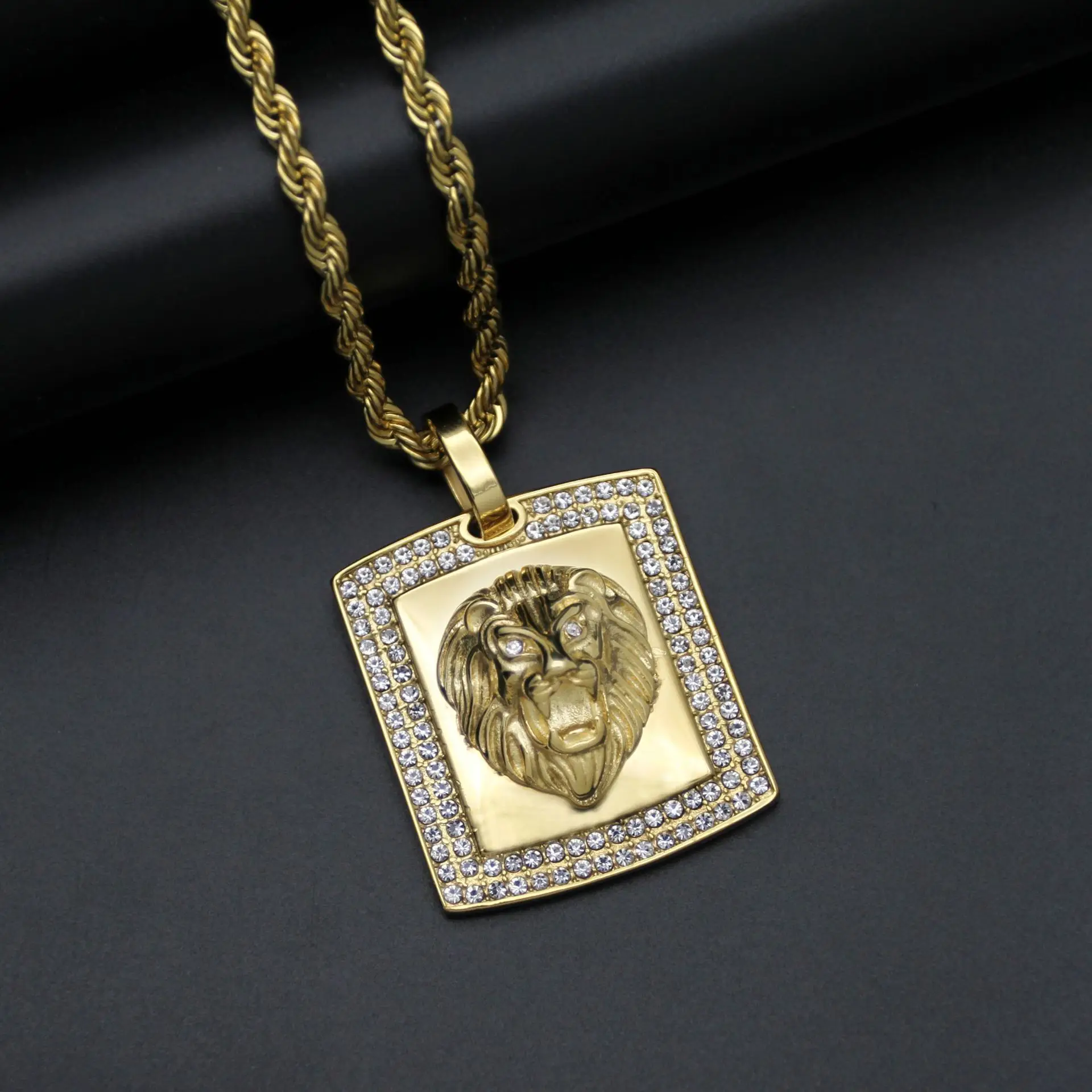 HIp hop Lion Head Pendant Necklace Fashion Menstainless steel Necklace For Boy Best Gifts Fashion Accessories Jewelry
