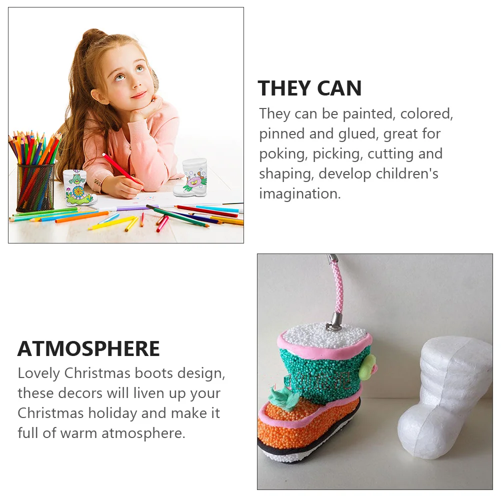 

20Pcs DIY Christmas Froth Boot Set Educational Craft Ornament for Christmas Wedding Halloween Festival Decoration School