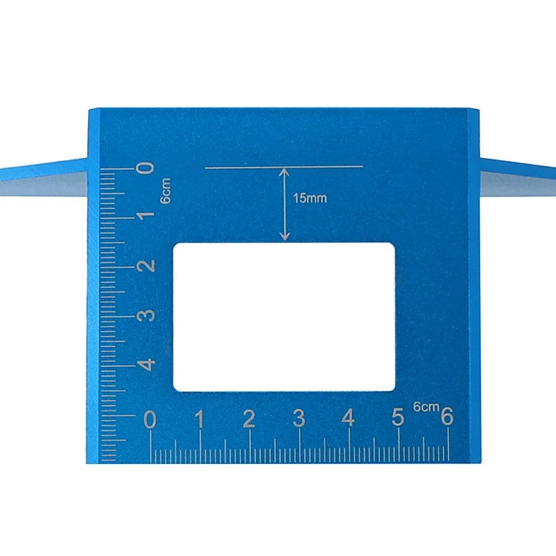 1 Piece Woodworking Multifunctional Angle Ruler Blue Aluminum Alloy T-Shaped Marking Planner 45-Degree Right-Angle Guide Ruler