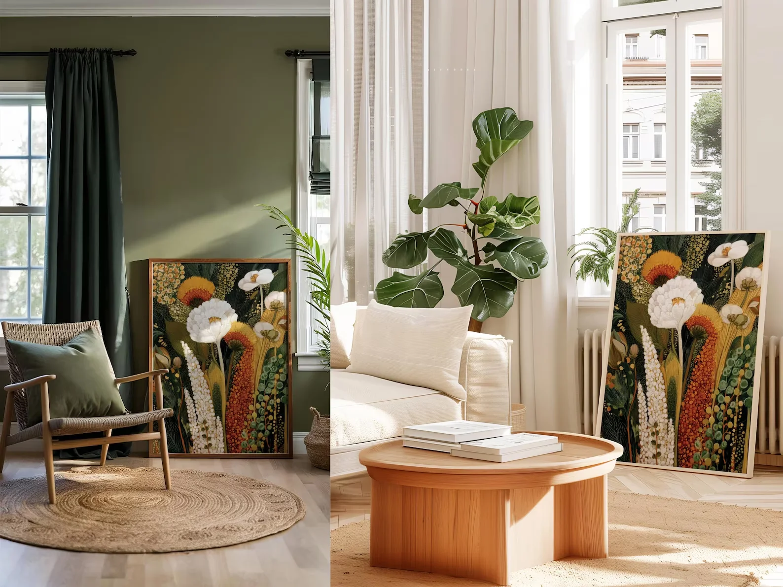 الطباعة النباتية التجريدية: ملصق فرع ديكور استوائي ترابي، طباعة فنية جدار المطبخ، ديكور نباتي، نمط ريفي المزرعة