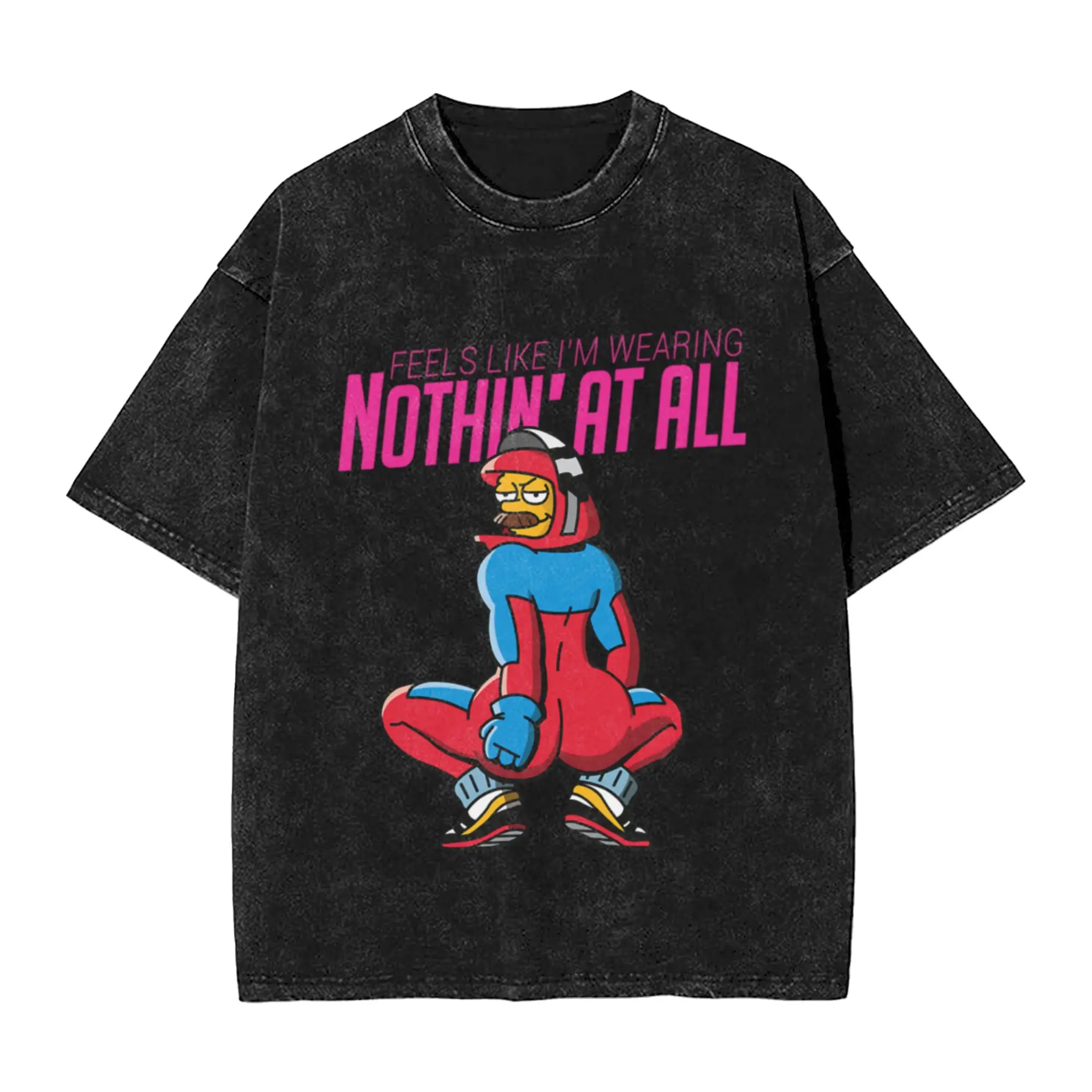 Nothing At All  Classic Trendy A Washed T Shirt Men's Women's Oversized Cotton Tees Tops