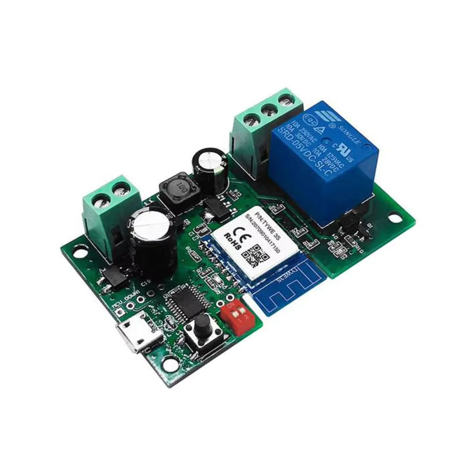 EACHEN-Módulo de relé inteligente Wifi de un canal, interruptor inalámbrico, modo de avance lento momen, soporte inteligente, aplicación Tuya Smart life