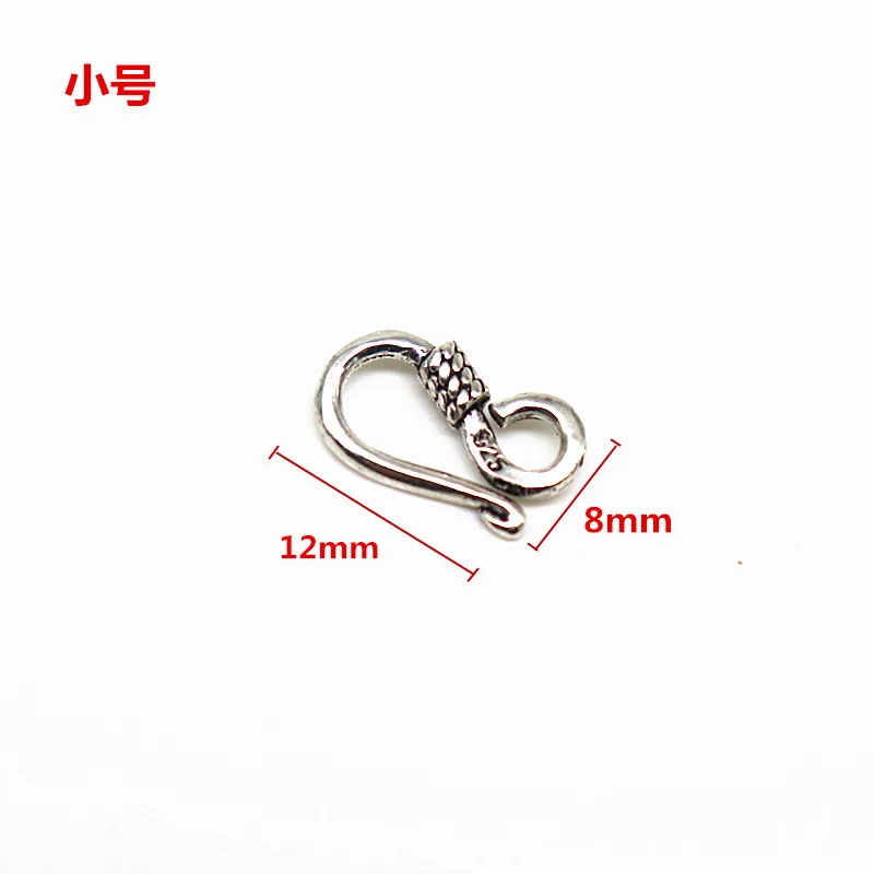 100% 925 Sterling Silver Connectors for Necklace Bracelet Clasp Hooks Jewelry Making S Style DIY Accessories 15mm High Quality