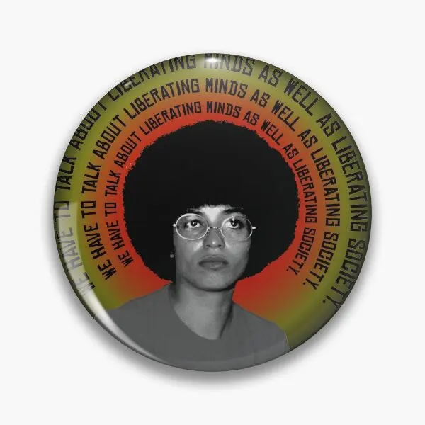 Angela Davis Frees Minds Degrade Black  Soft Button Pin Lapel Pin Cartoon Cute Badge Clothes Creative Hat Women Decor Gift Lover