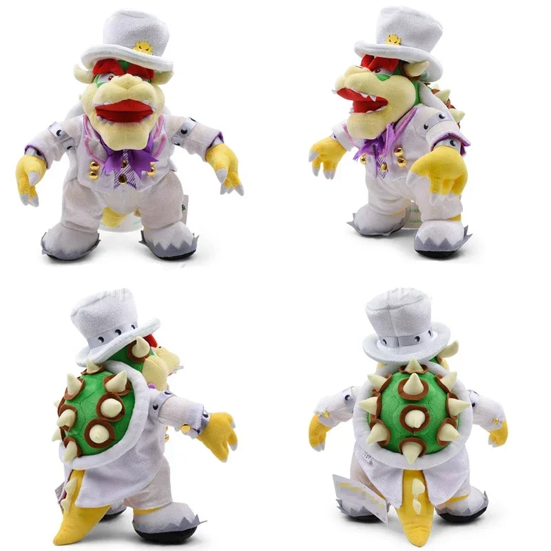 Peluche de Anime de Mario Bros, Bowser, Peach, Princesa con Vestido de Novia, Lindos Juguetes de Dibujos Animados para Niños
