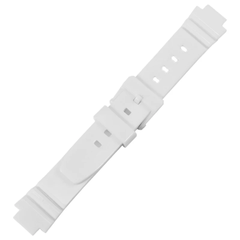 White Silicone Watch Strap Substitute CASIO LRW-250H Series Convex Interface Rubber Watchband 18-12mm