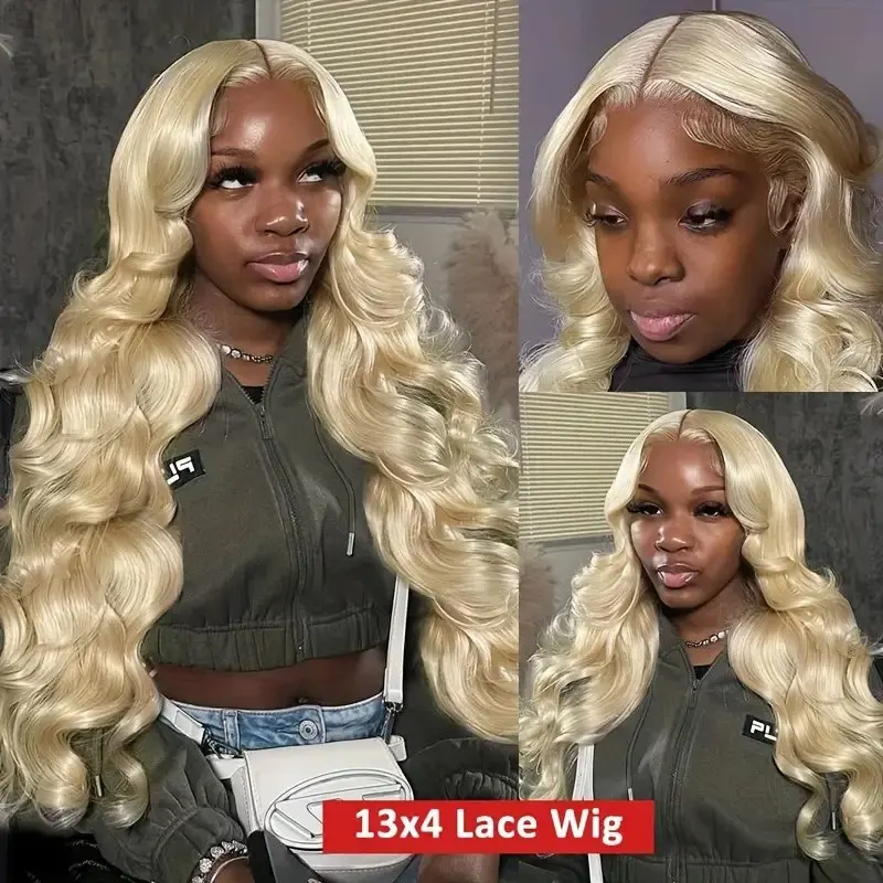 40 Inches 150 Density Body Wave Blonde 13x6 13x4 HD Lace Wigs Human Hair 613 Colored Frontal Water Wave Preplucked For Women