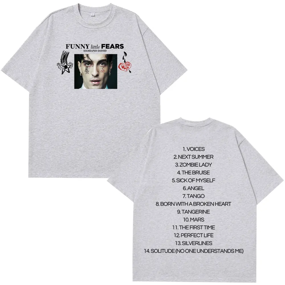 داميانو ديفيد مضحك الخوف الصغيرة جولة حول العالم تي شيرت الرجال النساء موضة خمر الهيب هوب تي شيرت عادية القطن تي شيرت الشارع الشهير #3