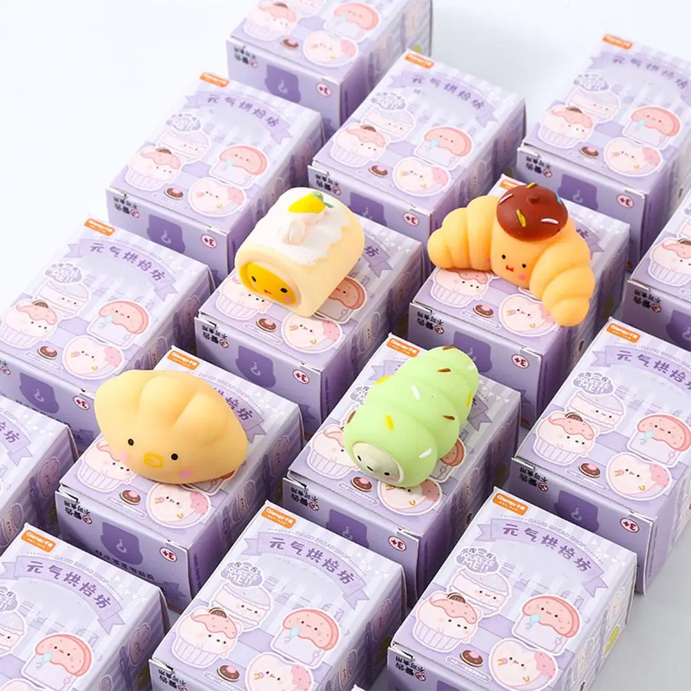 Blind Box Kawaii Squishy Antistress Fidget Toys Mochi Food Squishy Toys for Kids Mini Soft Croissant Pudding Stress Relief Gift