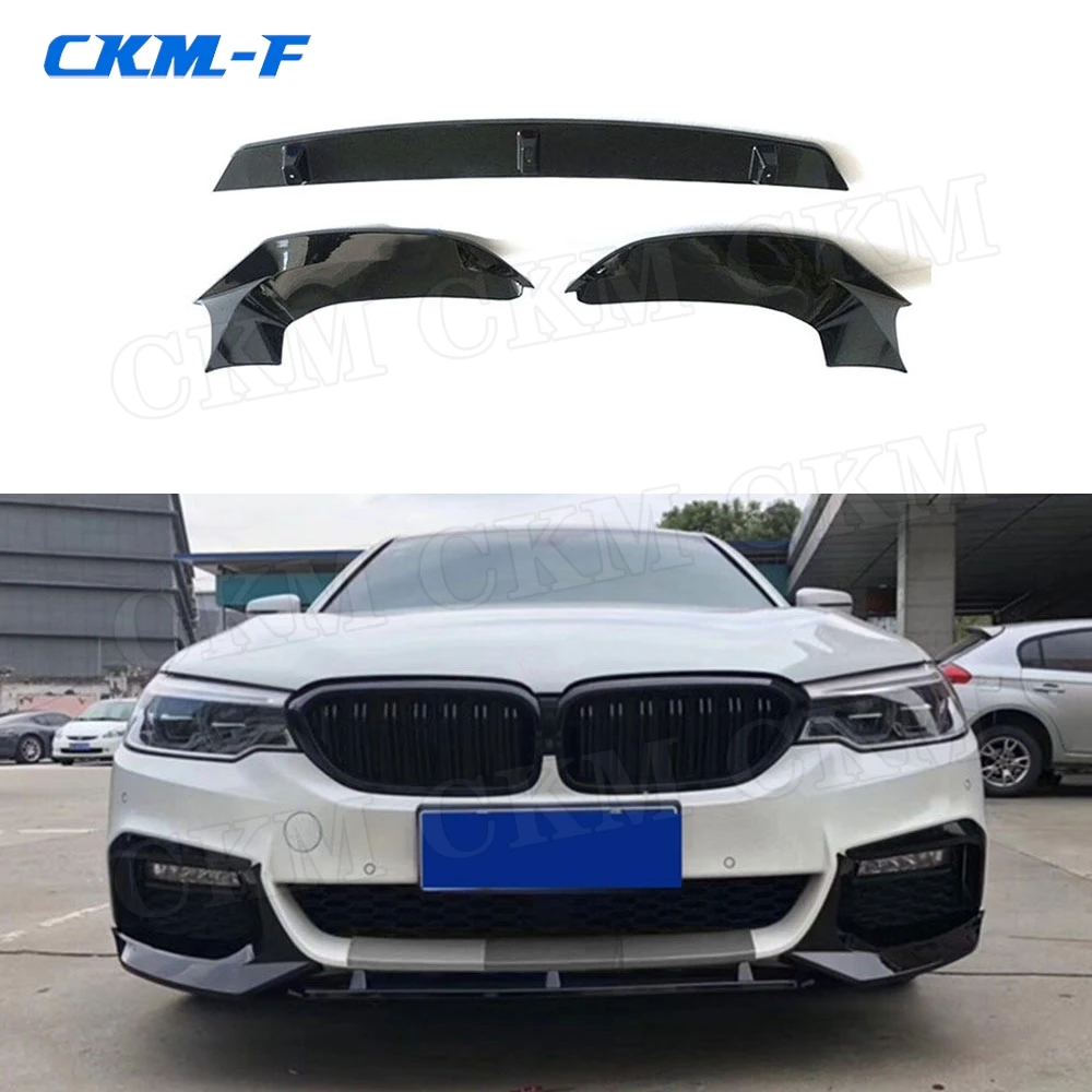 

ABS Material Front Bumper Lip Splitters for BMW 5 Series G30 G31 520i 530i 540i M Sport 2017 2018 2019 Head Chin Guard