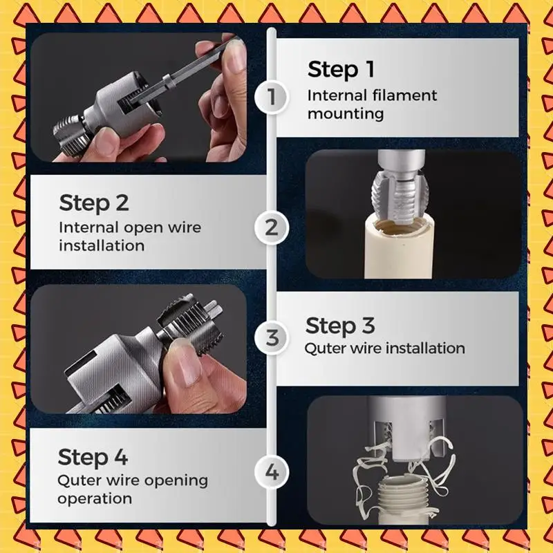 

A008 External Pipe Threading Tool 1/2'' 3/4'',Drill Compatible PVC & Plastic Pipe Threader Kit For Home