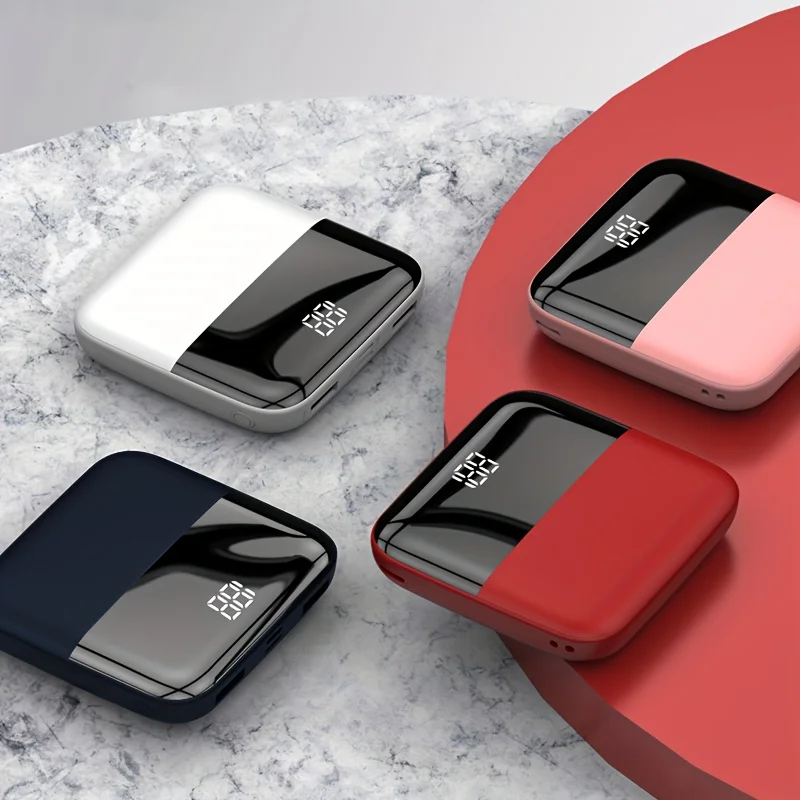 10000mAh Mini Portable Power Bank, High Capacity Fast Charger with USB-C Port, Compatible with iPhone, Samsung, Xiaomi and More, Essential Outdoor Backup Battery