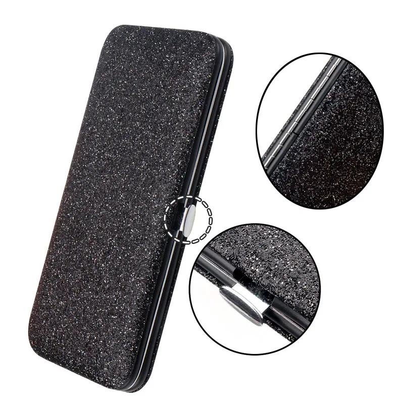 まつげエクステンションピンセット収納ボックス 7スロット 光沢のあるデザイン オーガナイザーケースバッグ ピンセット、まつげブラシ、アプリケーター収納用