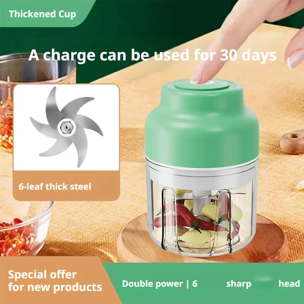 Electric Garlic Chopper 320ml Vegetable Chopper Meat Mincer Kitchen Children's Aid Mixer Food Processor Kitchen Tools