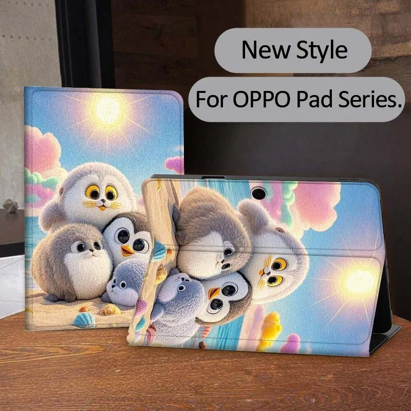 

Cartoon penguin cute Tablet Case For OPPO Pad 2 3 4 11 SE X Air 2 Neo Pro 12.1 10.36 11 11.4 13.2 Inch