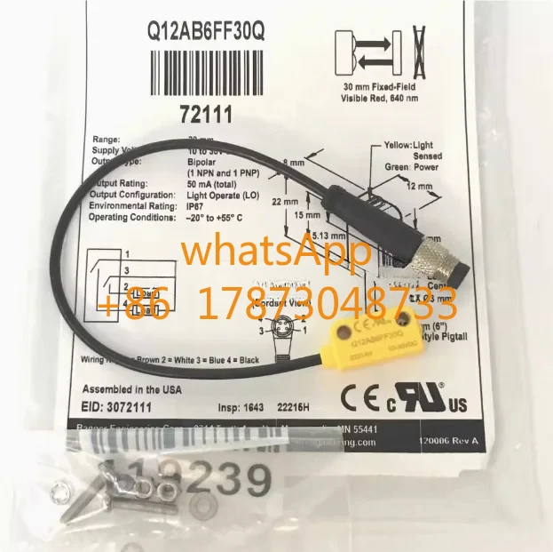 

1PC Q12AB6FF30Q New Original Genuine Photoelectric Switch Sensors