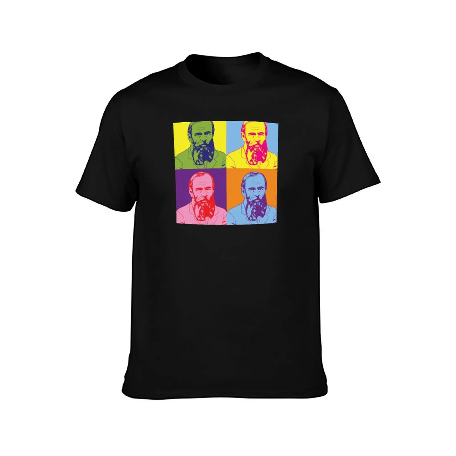 Russian Writer Pop Art Fyodor Dostoevsky design T-Shirt Plus Size Non-Shrink T-Shirt