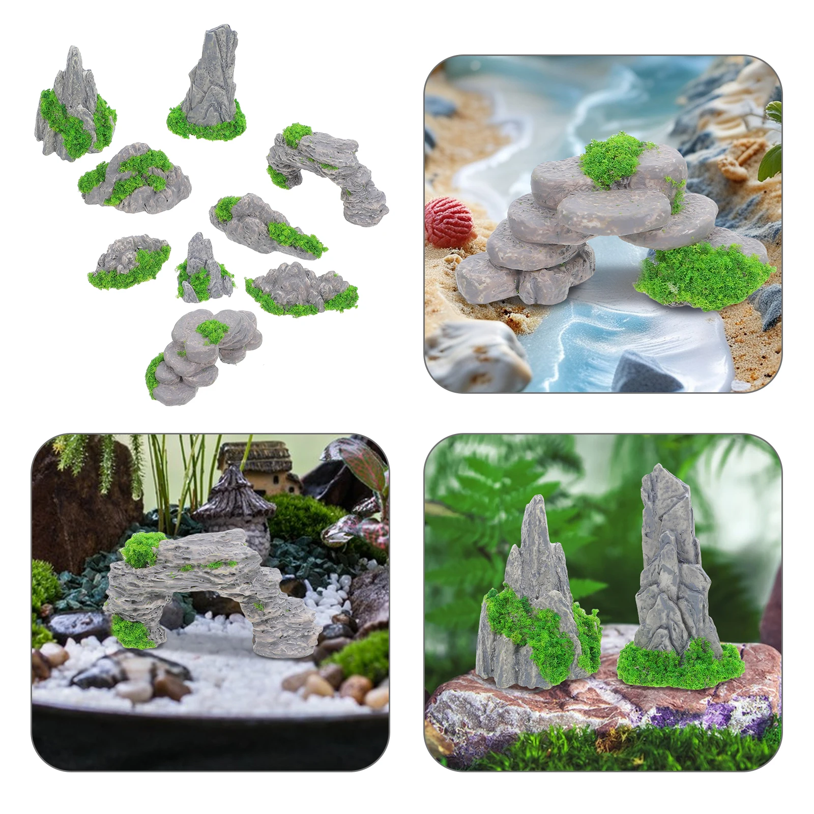 9 szt. Dekoracyjne figurki gór – Aquarium Decoration Rock recenzja i cena