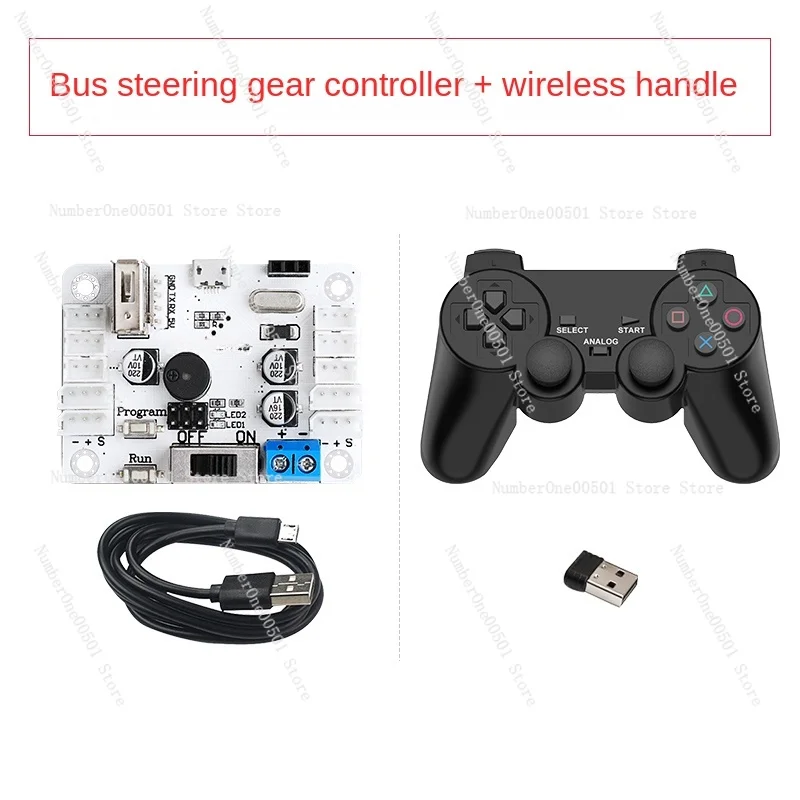 Hiwonder Serial Bus Servo Controller Board + Controller for PS2 + USB Receiver for Robotic Arms