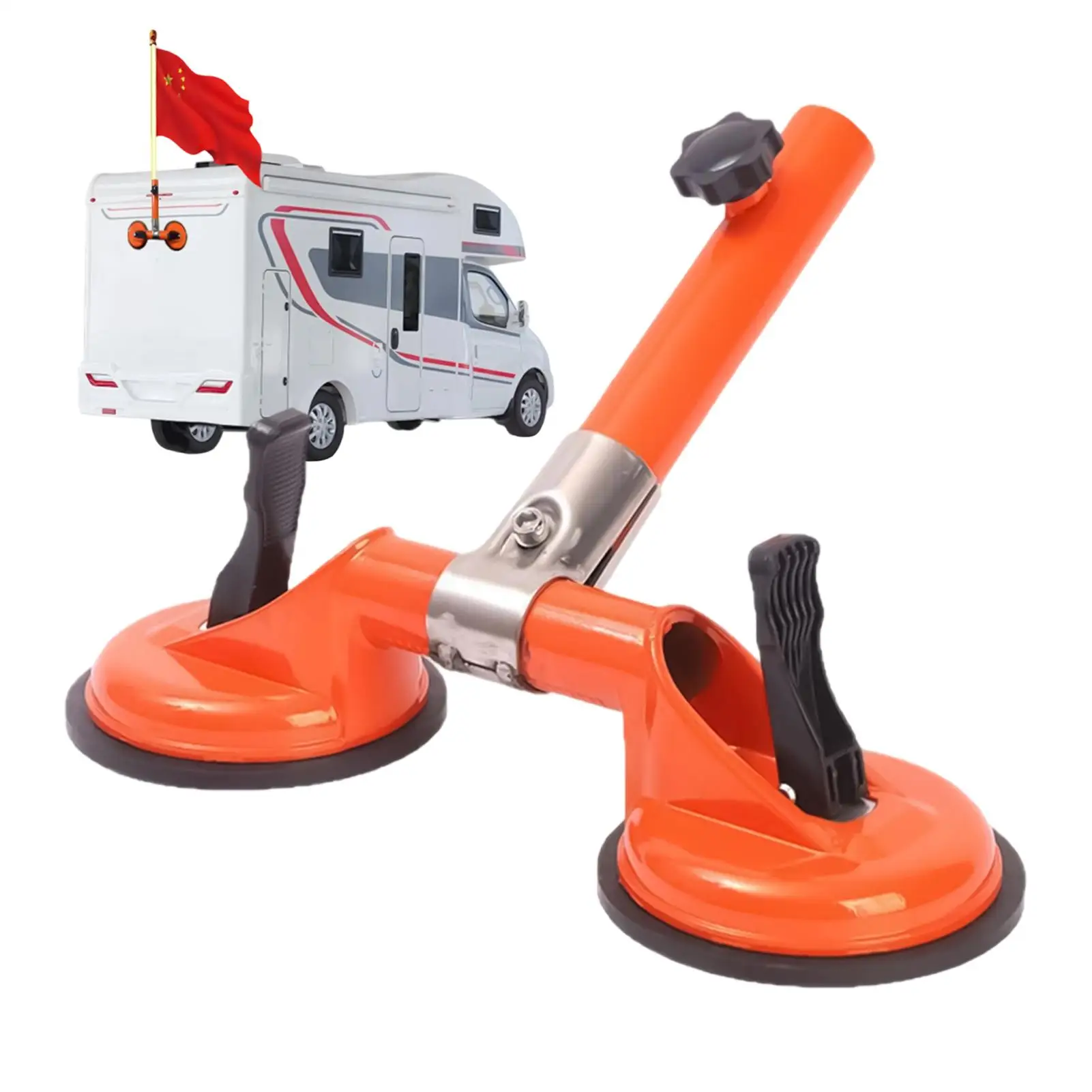 RV Flag Pole Holder No Drill Universal Adjustable Heavy-Duty Car Flag Pole Mount for Sedan Truck RV Camper Trailer Travel