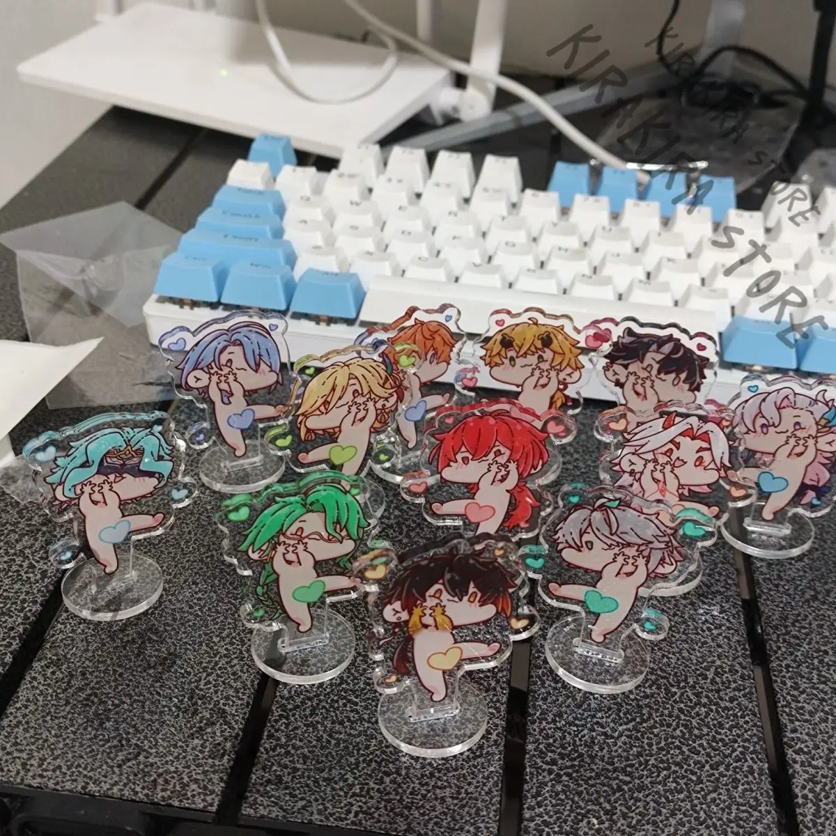 

Genshin Impact Kamisato Ayato Neuvillette Standing Sign Acrylic Tartaglia Stand Plate Keychain Keyring Cosplay Ornaments 5cm