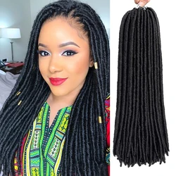 Straight Faux Locs Crochet Braids Hair 18Inch Ombre Synthetic Goddess Braids BraidingHair Extensions African for Women