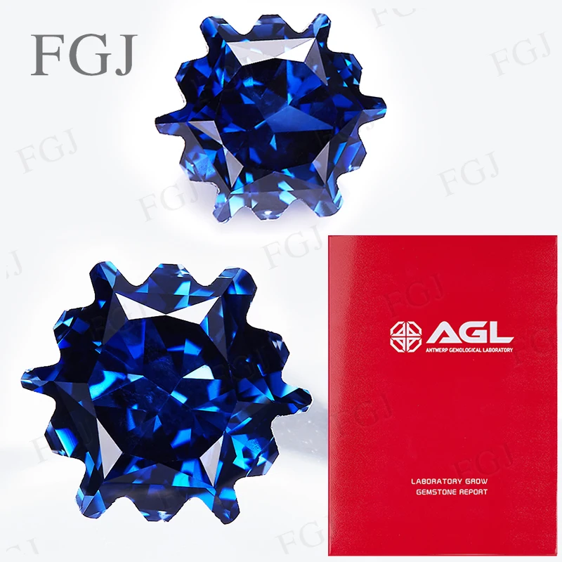 

Hot Sale Lab Grown Sapphire Special Cut Royal Blue Pendant Gemstone Beads For DIY Jewelry Making Selectable AGL Certificate