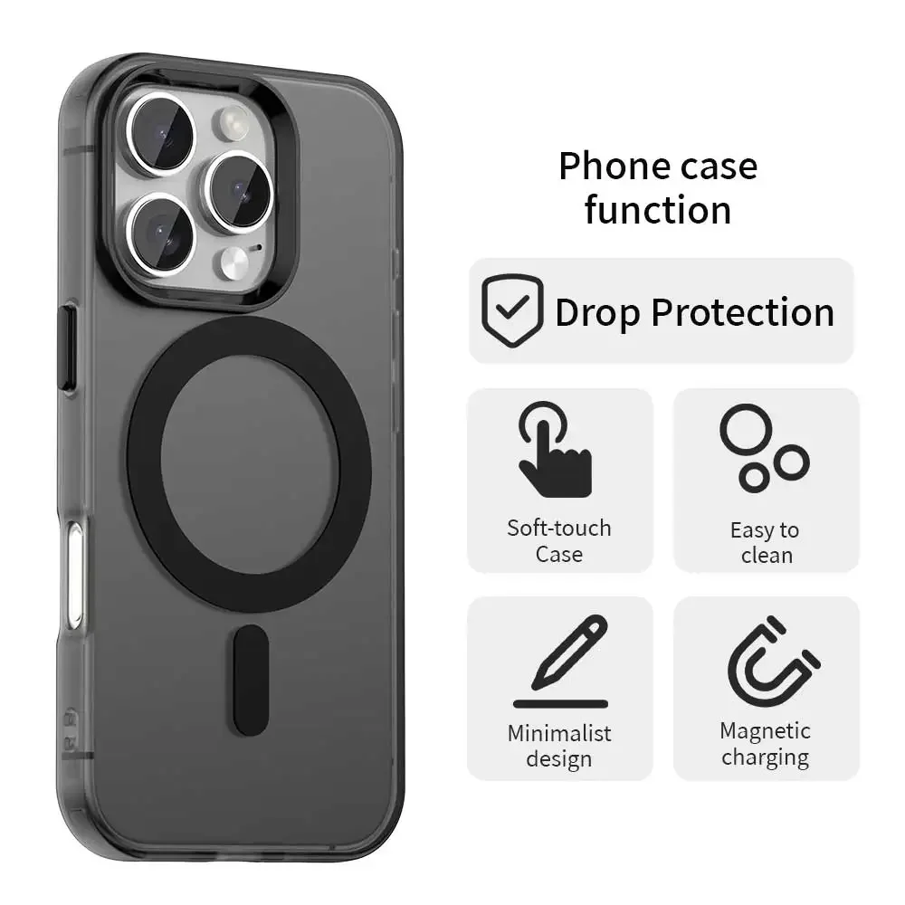 Candy Color Translucent Phone Case For iPhone 11 12 13 14 15 Plus 16 Pro Max Magnetic Wireless Charging TPU Plastic Back Cover