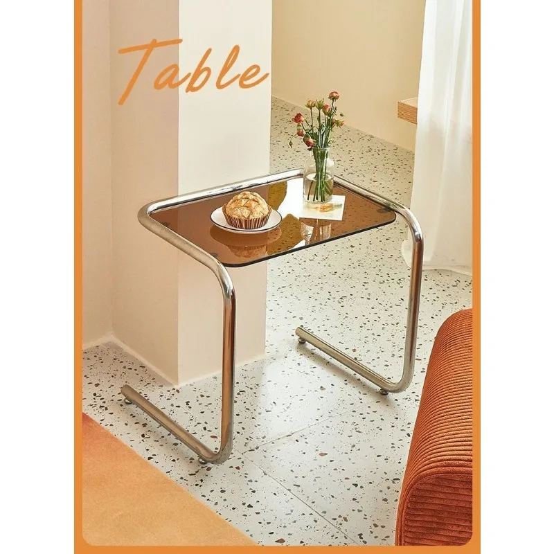 

A few small tables by the sofa, simple home use, creative bedside table, living room, cream style circular coffee table