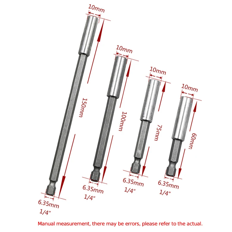 Hex Shank Extension Rod 1/4 Quick Change Screwdriver Joint 60/75/100/150mm Hexagonal Shank for Screwdriver Set