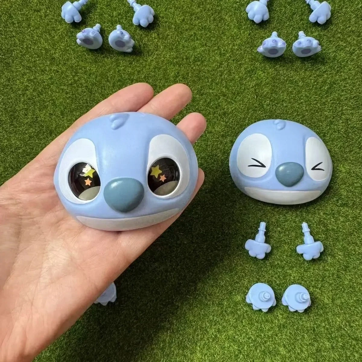 Accesorios DIY de muñeca Disney Stitch, serie Eat Alething Before Sleep, caja ciega de juguete, muñeca de vinilo, cara, manos y pies, juguete para regalo DIY