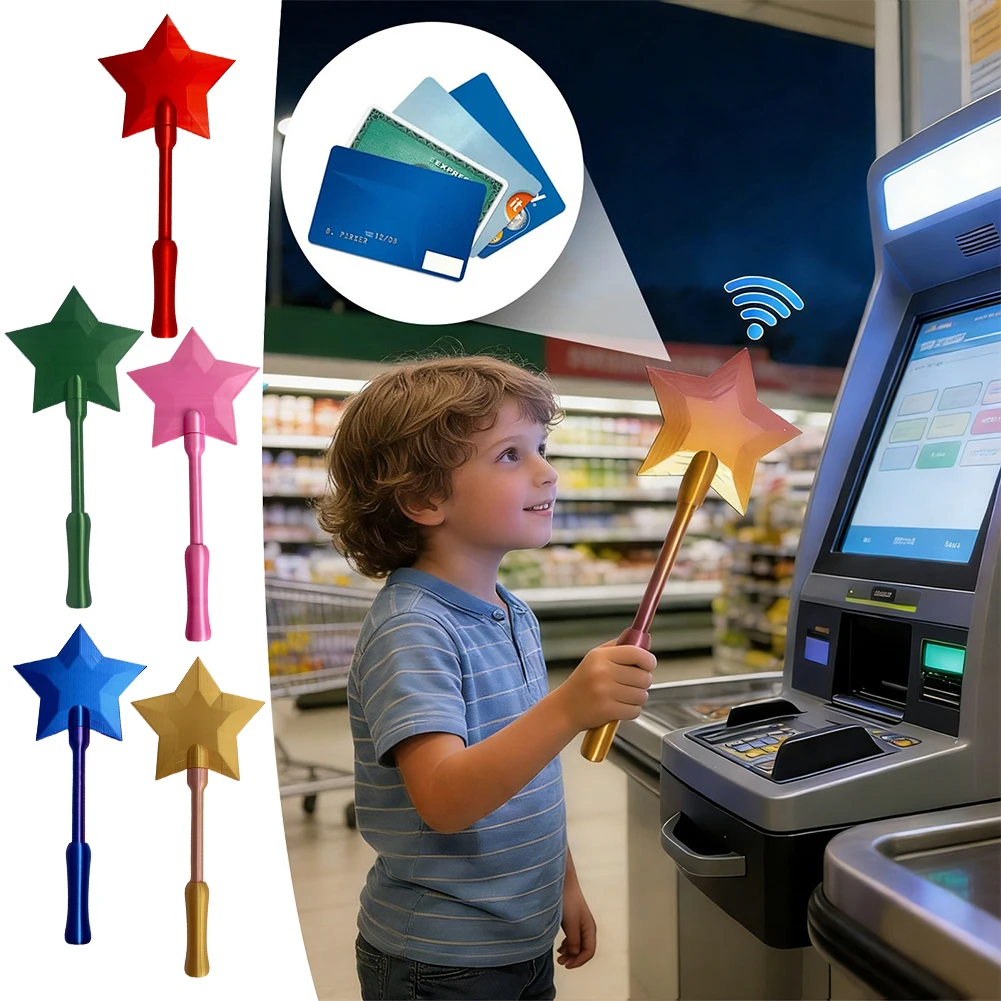 

Creative 3D Printed Wand Tap To Pay Portable Cute Star Magic Wand Holder Funny Lightweight Credit Card Holder Daily Use