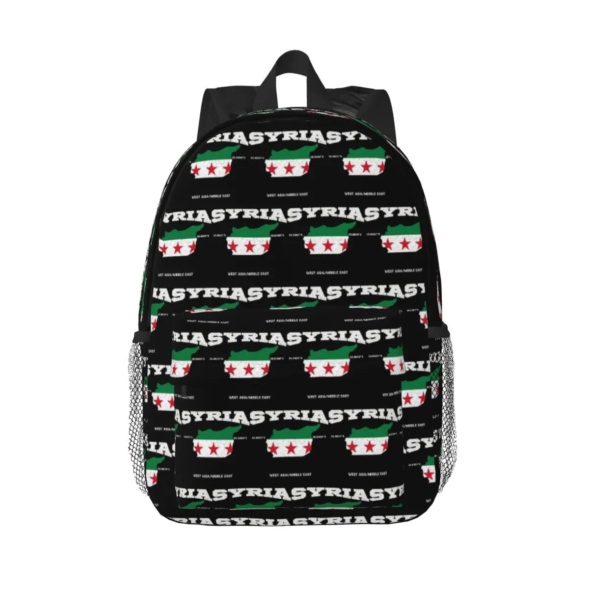 

Syrian Flag Map Syria Coordinates Syria Localisation Backpack Daypack Boys Girls BookBag Shoulder Bags for Men Women School Bag